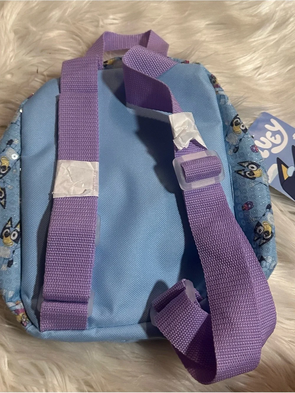 Light Blue Kids Mini Backpack with 'B' Patch